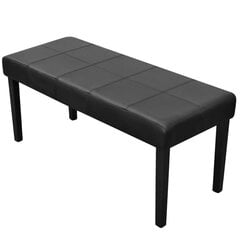 Черная скамейка из качественной искусственной кожи цена и информация | Полки для обуви, банкетки | pigu.lt
