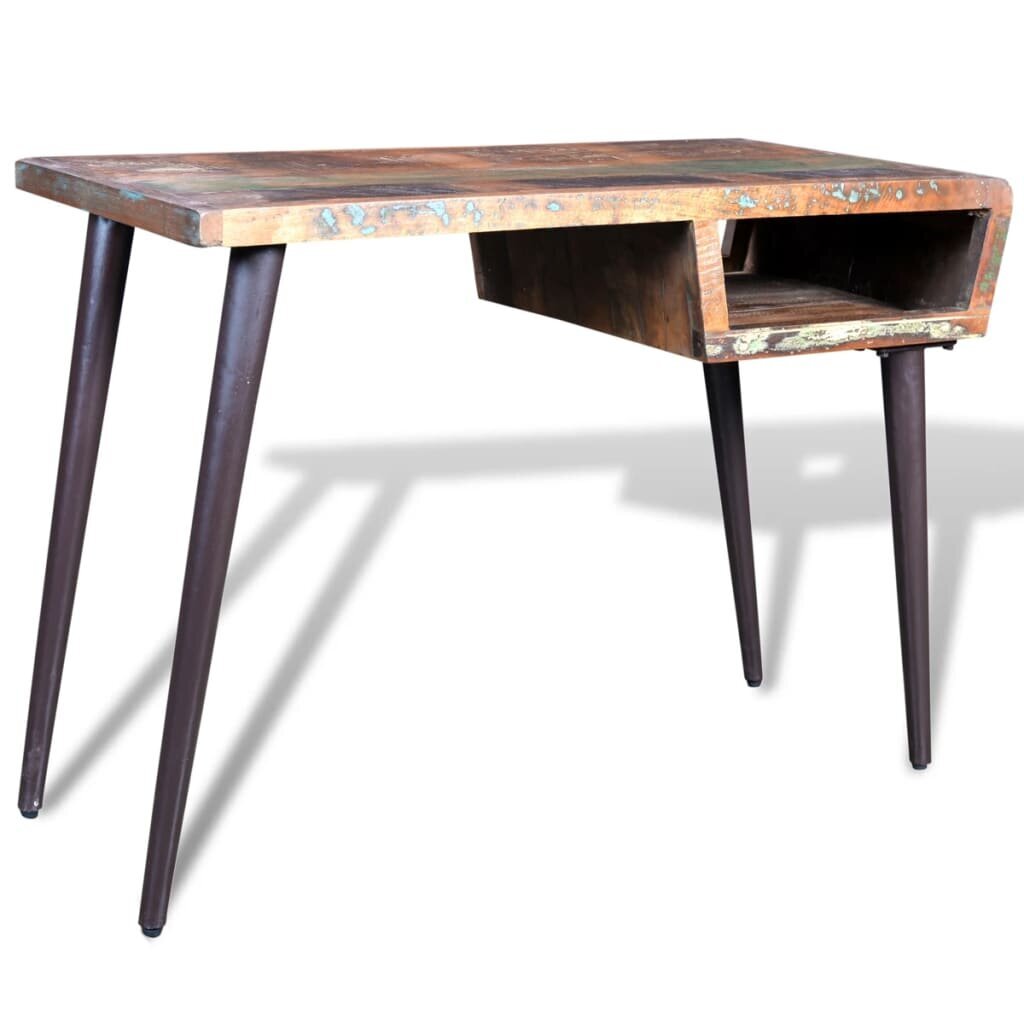Perdirbtos medienos stalas su geležinėmis kojelėmis цена и информация | Kompiuteriniai, rašomieji stalai | pigu.lt