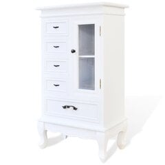 Белый шкаф с 5 ящиками и 2 полками цена и информация | Шкафчики в гостиную | pigu.lt