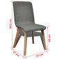 4 ąžuolinės audiniu dengtos valgomojo kėdės, tamsiai pilkos kaina ir informacija | Virtuvės ir valgomojo kėdės | pigu.lt