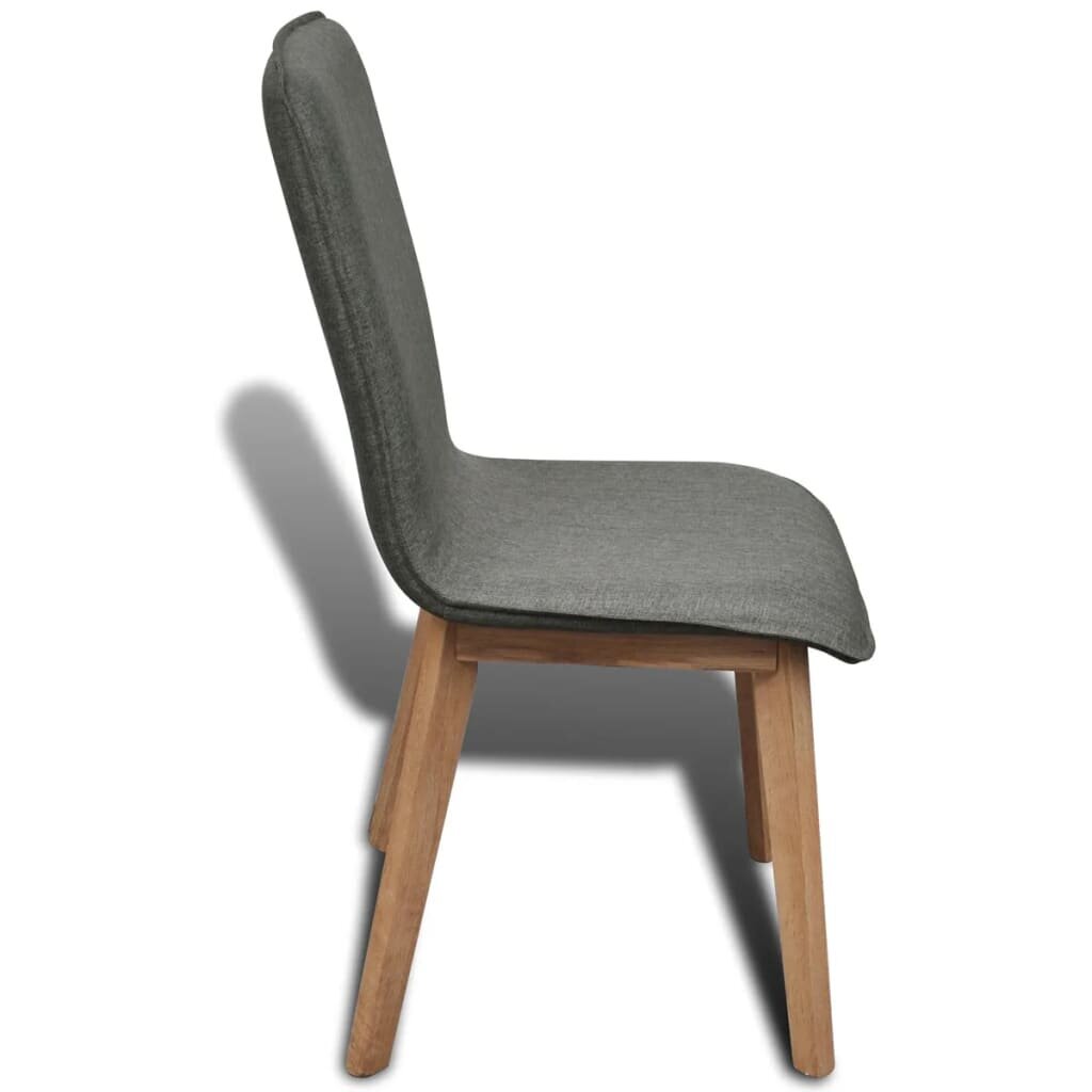 4 ąžuolinės audiniu dengtos valgomojo kėdės, tamsiai pilkos kaina ir informacija | Virtuvės ir valgomojo kėdės | pigu.lt