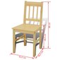 Medinis valgomojo stalas su 4 kėdėmis, natūralaus medžio spalvos kaina ir informacija | Valgomojo komplektai | pigu.lt