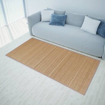 Stačiakampis rudas kilimas iš bambuko 80 x 200 cm kaina ir informacija | Kilimai | pigu.lt