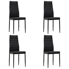 Обеденные стулья, черные, 4 шт. цена и информация | Стулья для кухни и столовой | pigu.lt