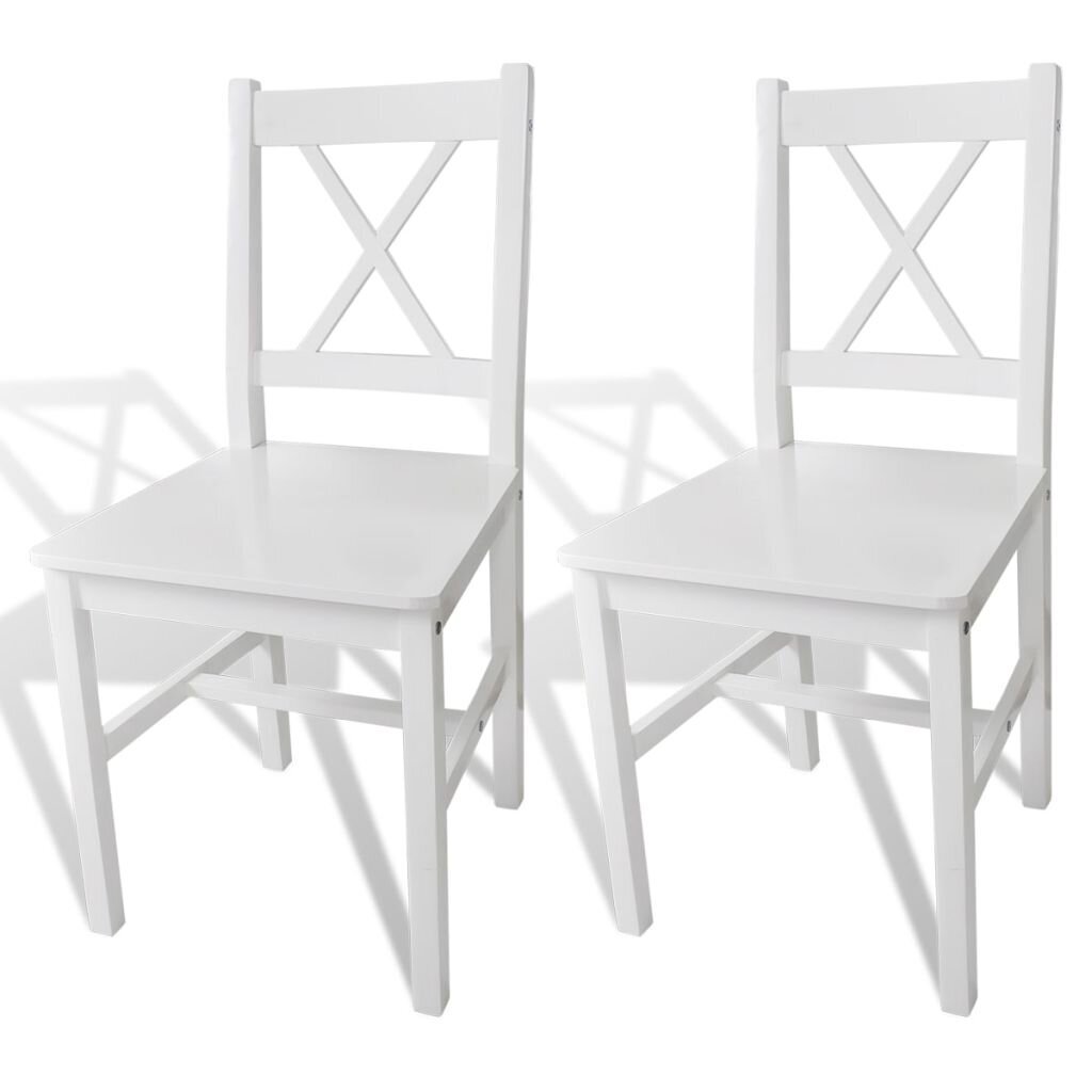 2 medinės valgomojo kėdės, baltos kaina ir informacija | Virtuvės ir valgomojo kėdės | pigu.lt