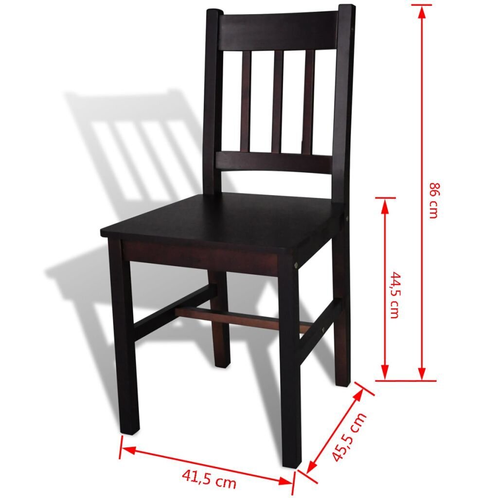 Valgomojo kėdės, medinės, 2 vnt. kaina ir informacija | Virtuvės ir valgomojo kėdės | pigu.lt