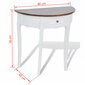 Baltas pusapvalis staliukas su stalčiumi ir rudu stalviršiu kaina ir informacija | Kavos staliukai | pigu.lt