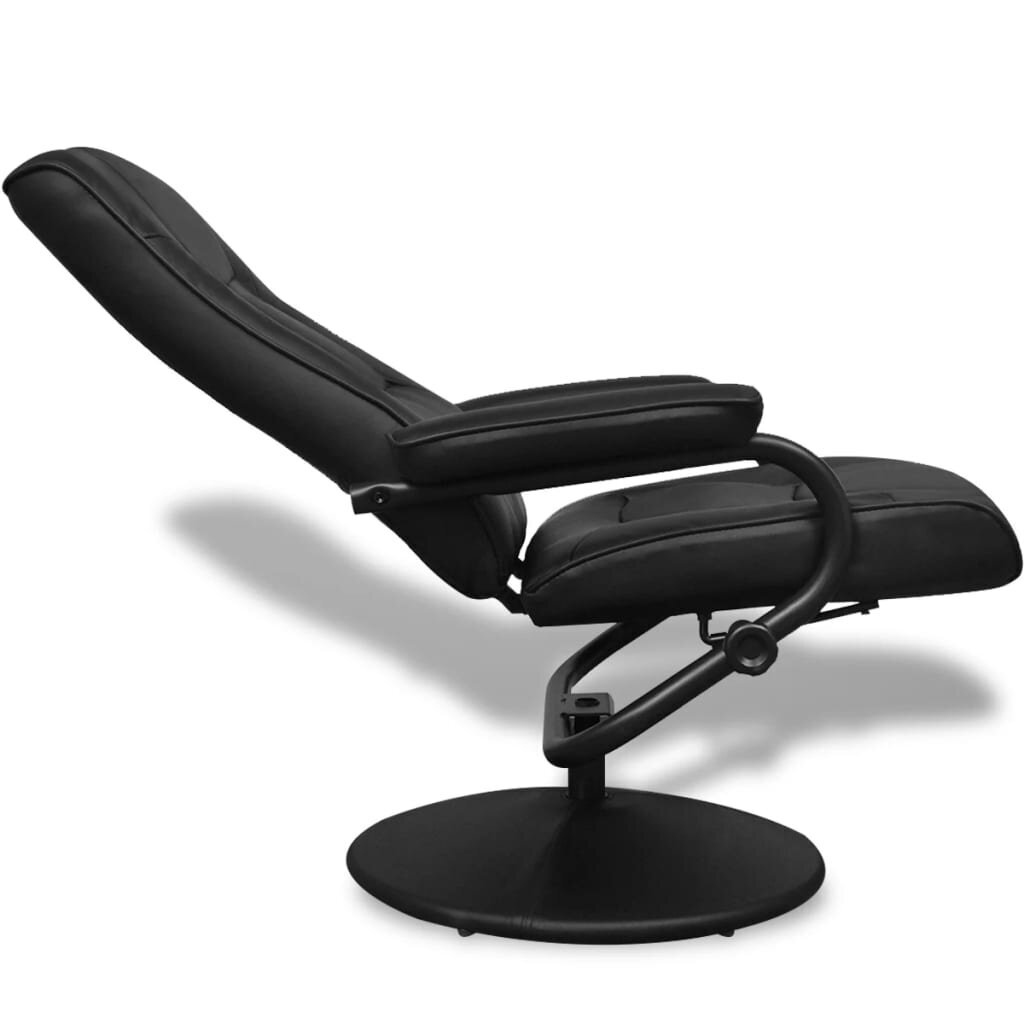 Reguliuojamas krėslas su kėdute kojoms, juodas цена и информация | Svetainės foteliai | pigu.lt