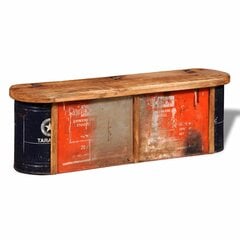 Скамейка-ящик для хранения вещей, из переработанной древесины, пестрой расцветки цена и информация | Полки для обуви, банкетки | pigu.lt