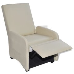 Складное кресло для отдыха, искусственная кожа, бежевый цена и информация | Кресла в гостиную | pigu.lt