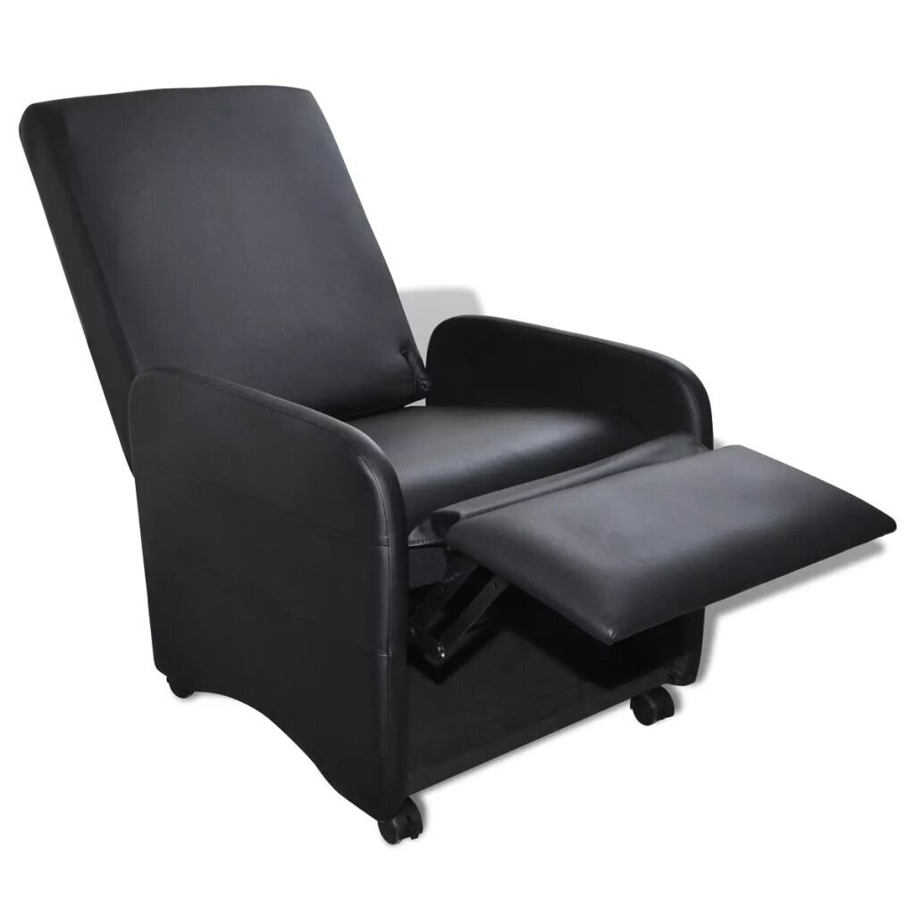 Atlošiamas fotelis, juodas kaina ir informacija | Svetainės foteliai | pigu.lt