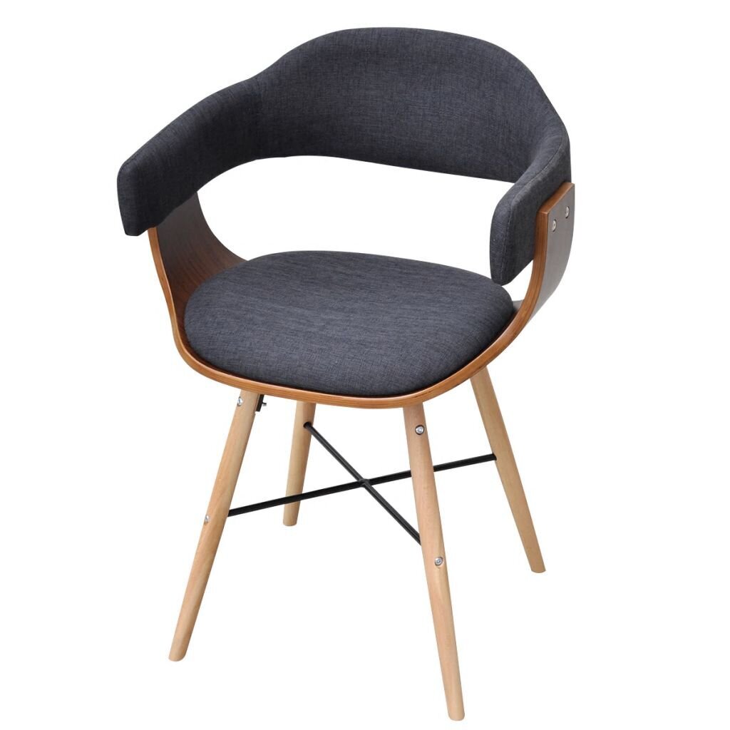Valgomojo kėdės iš lenktos medienos su medžiaginiu apmušalu, 2 vnt. kaina ir informacija | Virtuvės ir valgomojo kėdės | pigu.lt