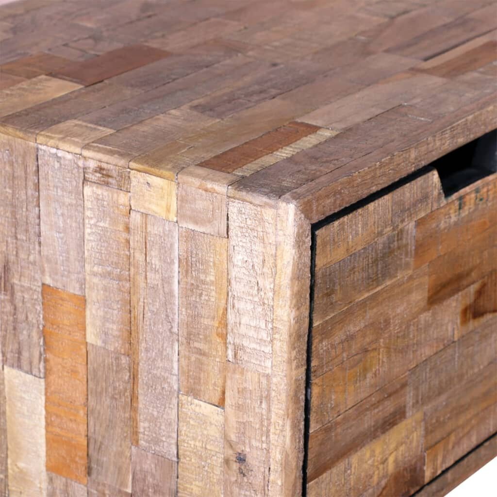 Konsolinis staliukas iš perdirbtos tikmedžio medienos kaina ir informacija | Kavos staliukai | pigu.lt