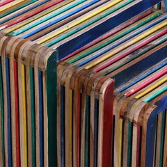 Набор из 3-х деревянных столов разных цветов. цена и информация | Журнальные столики | pigu.lt
