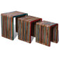 3-jų medinių staliukų komplektas, įvairių spalvų kaina ir informacija | Kavos staliukai | pigu.lt