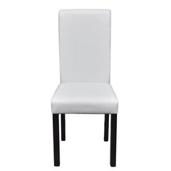 4 valgomojo kėdės iš dirbtinės odos, baltos kaina ir informacija | Virtuvės ir valgomojo kėdės | pigu.lt
