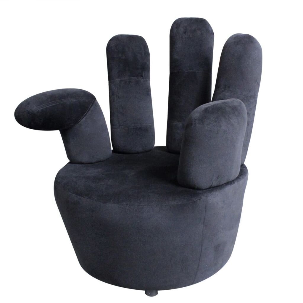 Plaštakos formos fotelis, aksominis, juodas kaina ir informacija | Svetainės foteliai | pigu.lt