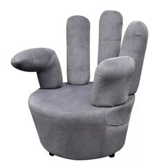 Кресло для отдыха в форме руки с бархатной отделкой, серое цена и информация | Кресла в гостиную | pigu.lt