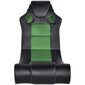 Supama kėdė, juoda ir žalia, garso jungtis, dirbtinė oda цена и информация | Biuro kėdės | pigu.lt