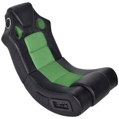 Кресло-качалка, черно-зеленое, звуковое соединение, искусственная кожа цена и информация | Офисные кресла | pigu.lt