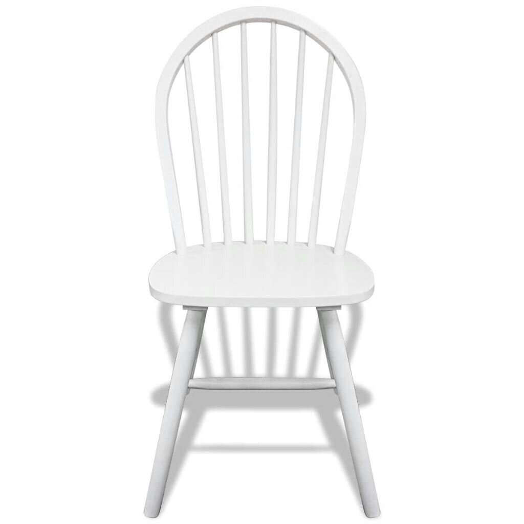 4 medinės valgomojo kėdės užsapvalintu atlošu, baltos kaina ir informacija | Virtuvės ir valgomojo kėdės | pigu.lt