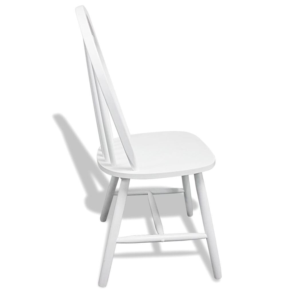 4 medinės valgomojo kėdės užsapvalintu atlošu, baltos цена и информация | Virtuvės ir valgomojo kėdės | pigu.lt