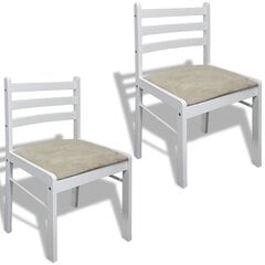 2 деревянных обеденных стула с квадратной спинкой, белые цена и информация | Стулья для кухни и столовой | pigu.lt