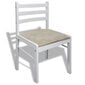 4 medinės valgomojo kėdės kvadratiniu atlošu, baltos kaina ir informacija | Virtuvės ir valgomojo kėdės | pigu.lt