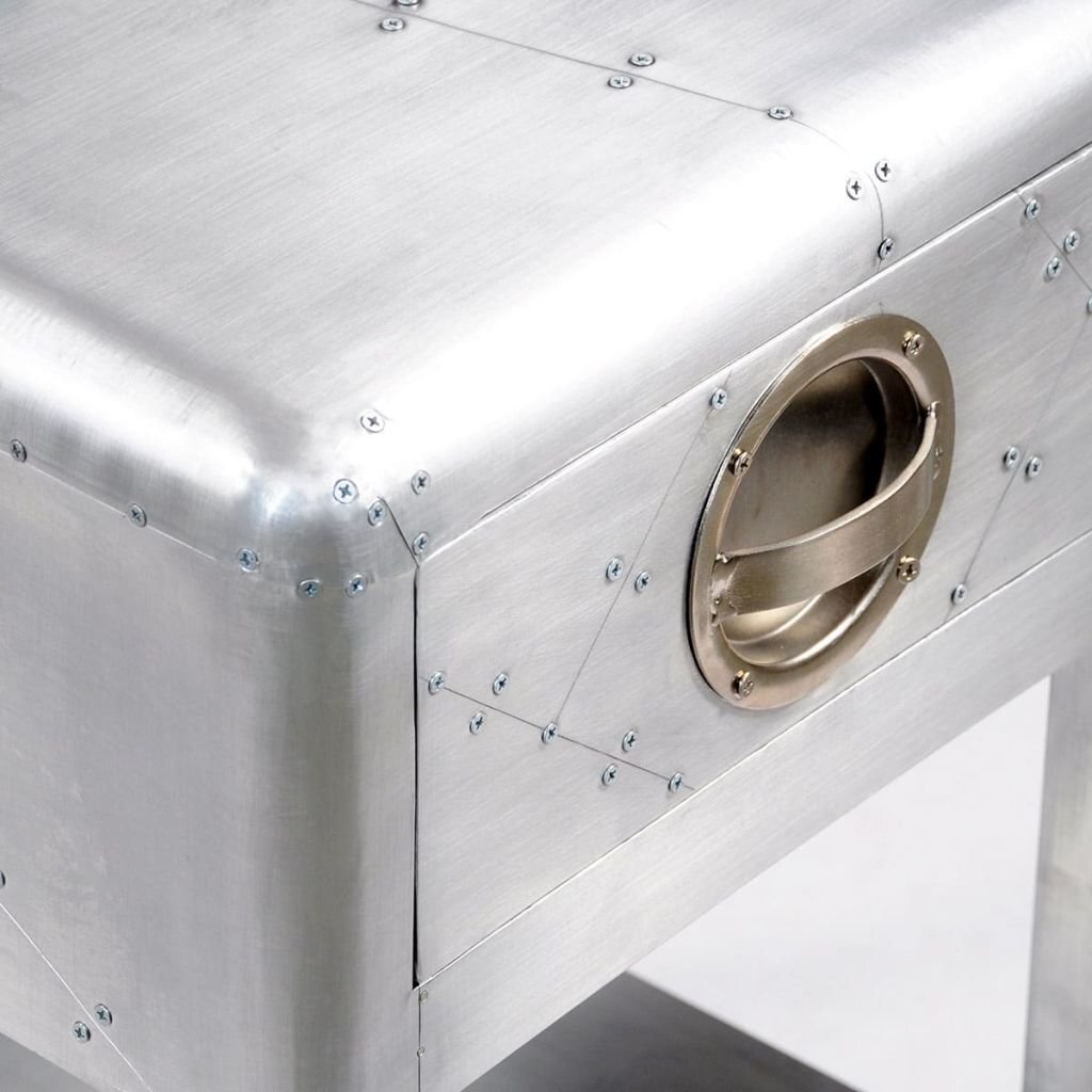 Staliukas iš aliuminio su 1 stalčiumi Aviator, pilkas kaina ir informacija | Kavos staliukai | pigu.lt
