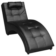 Kušetė su pagalvėle, juoda kaina ir informacija | Svetainės foteliai | pigu.lt