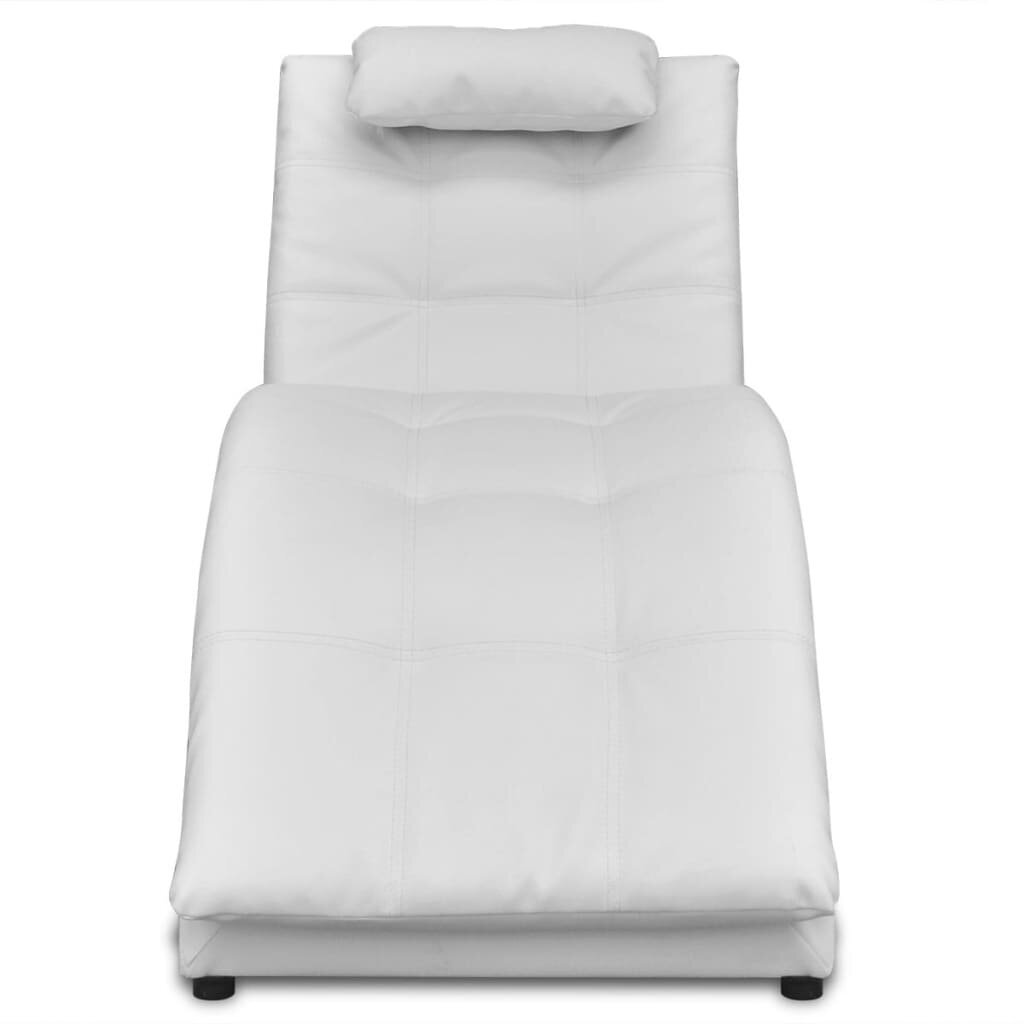 Šezlongas su pagalvėle, baltos spalvos kaina ir informacija | Svetainės foteliai | pigu.lt