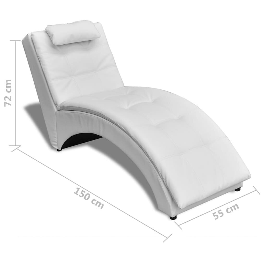 Šezlongas su pagalvėle, baltos spalvos kaina ir informacija | Svetainės foteliai | pigu.lt