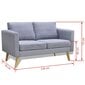 Šviesiai pilka dvivietė audiniu aptraukta sofa kaina ir informacija | Sofos | pigu.lt