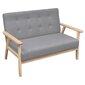 Retro medinė sofa, pilka kaina ir informacija | Sofos | pigu.lt