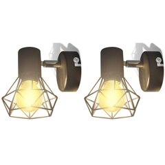 2 черные проволочные настенные лампы промышленного стиля со светодиодом цена и информация | Настенные светильники | pigu.lt