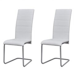 2 кронштейновых обеденных стула с высокой спинкой, белые цена и информация | Стулья для кухни и столовой | pigu.lt