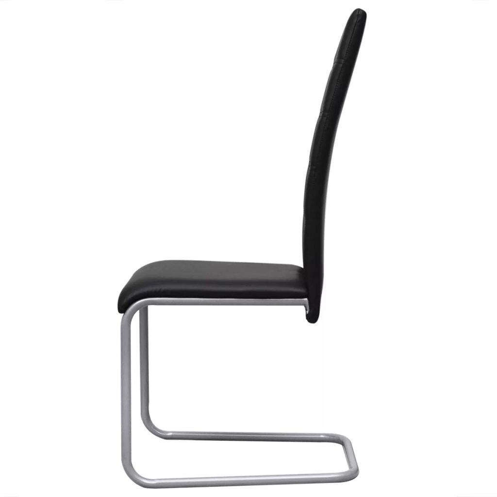 2 gembinės valgomojo kėdės aukštu atlošu, juodos kaina ir informacija | Virtuvės ir valgomojo kėdės | pigu.lt