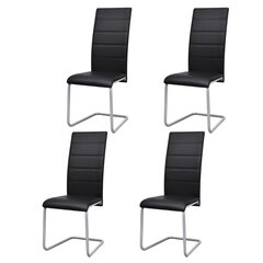 Консольные обеденные стулья с высокой спинкой, черные, 4шт. цена и информация | Стулья для кухни и столовой | pigu.lt
