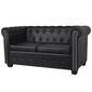 Juoda chesterfield dvivietė sofa kaina ir informacija | Sofos | pigu.lt