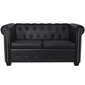 Juoda chesterfield dvivietė sofa kaina ir informacija | Sofos | pigu.lt