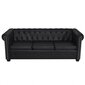 Chesterfield trivietė sofa, juoda kaina ir informacija | Sofos | pigu.lt