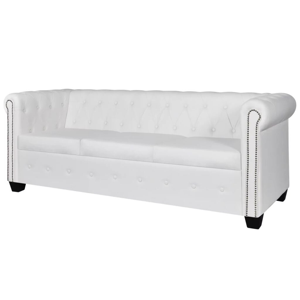 Trivietė sofa, baltos spalvos