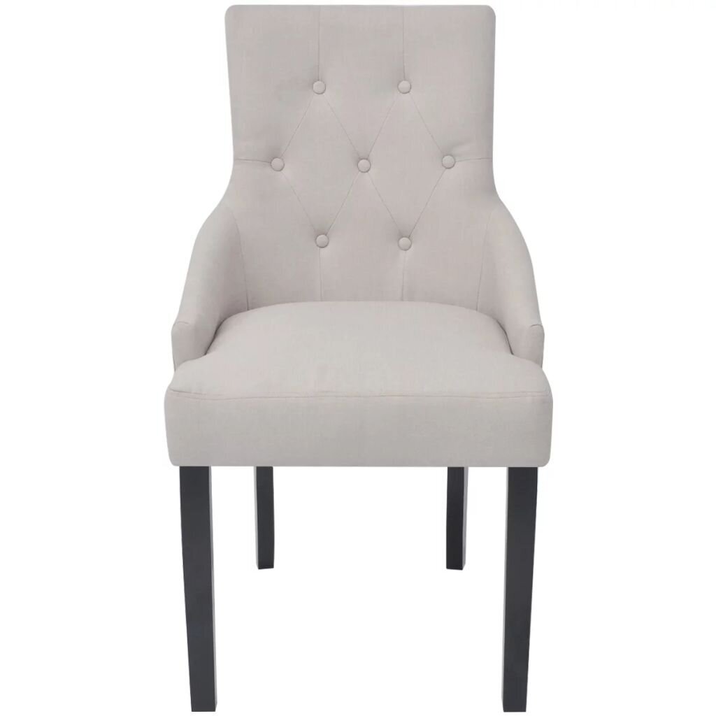 Valgomojo kėdės, poliesteris, kreminės spalvos kaina ir informacija | Virtuvės ir valgomojo kėdės | pigu.lt