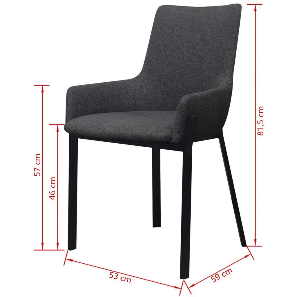 Valgomojo kėdės, šviesiai pilkas audinys kaina ir informacija | Virtuvės ir valgomojo kėdės | pigu.lt