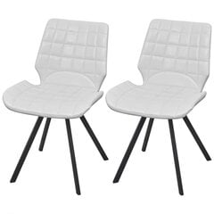 Обеденные стулья, 2 шт., Искусственная кожа, белый цена и информация | Стулья для кухни и столовой | pigu.lt