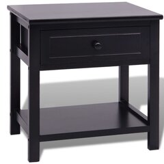 Naktinis staliukas, medinis, juodas kaina ir informacija | Spintelės prie lovos | pigu.lt