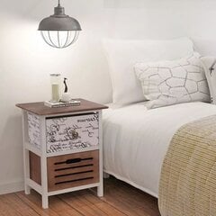 Naktiniai staliukai, 2 vnt., mediniai kaina ir informacija | Spintelės prie lovos | pigu.lt