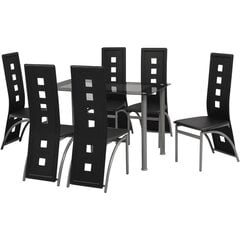 Комплект столовой мебели, Черный цена и информация | Комплекты мебели для столовой | pigu.lt
