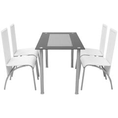 Набор мебели для столовой из 5 частей, белый цена и информация | Комплекты мебели для столовой | pigu.lt