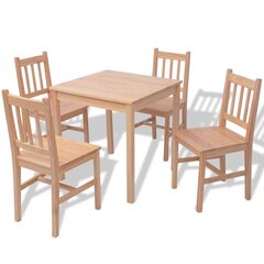 Набор обеденной мебели из пяти частей, сосна цена и информация | Комплекты мебели для столовой | pigu.lt